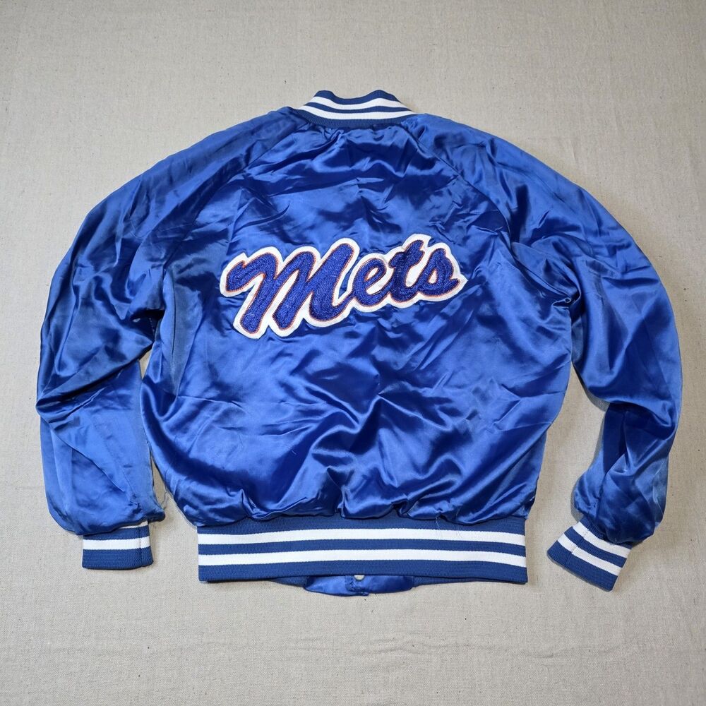 Vintage Chalk Line NEW YORK METS Jacket Youth Size 14/16 Made In USA Blue
